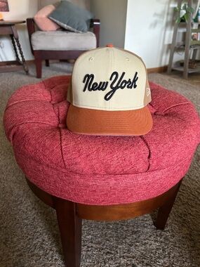 New York Mets Script Cap in Beige and Rust